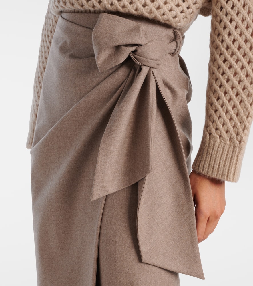Bingo cashmere-blend wrap skirt