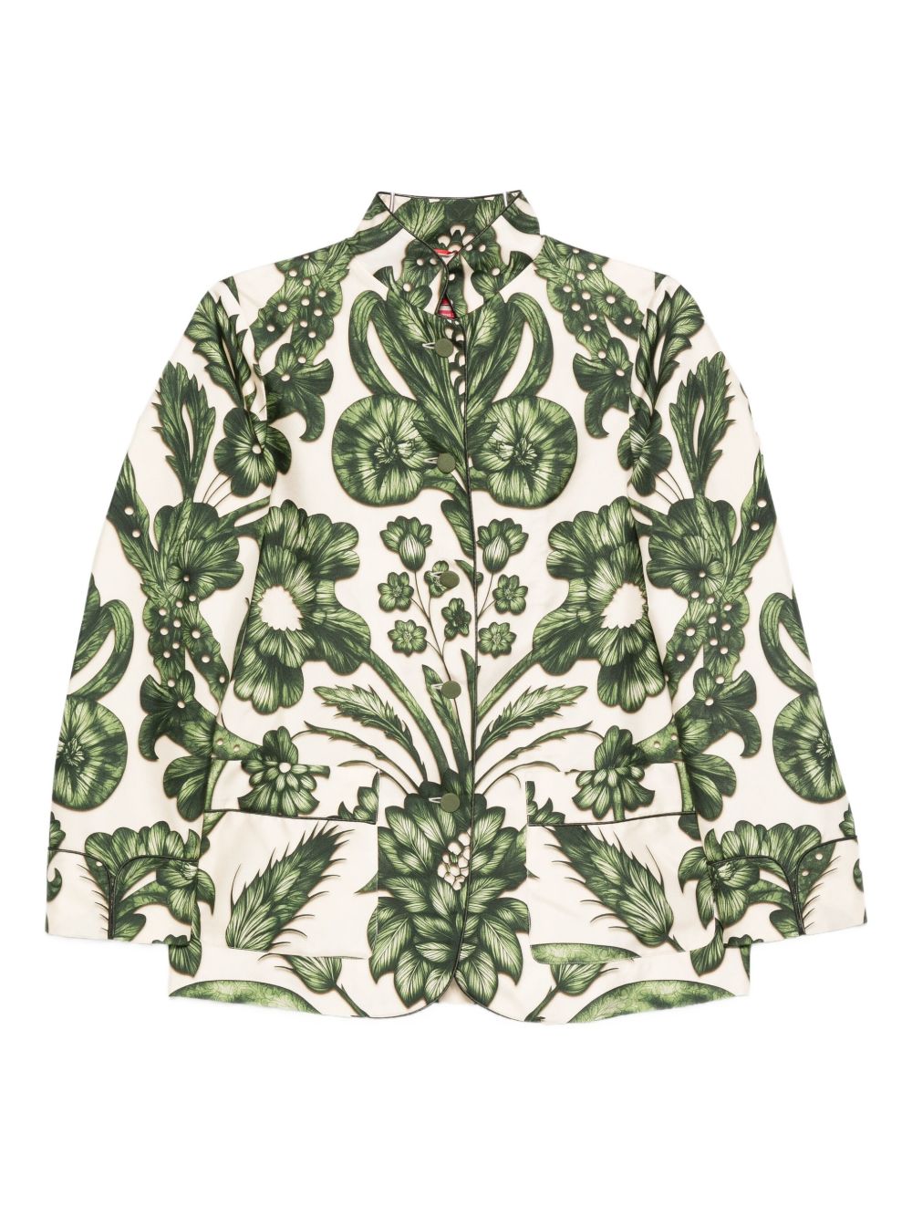 Floral-Printed Silk Shirt — Cream