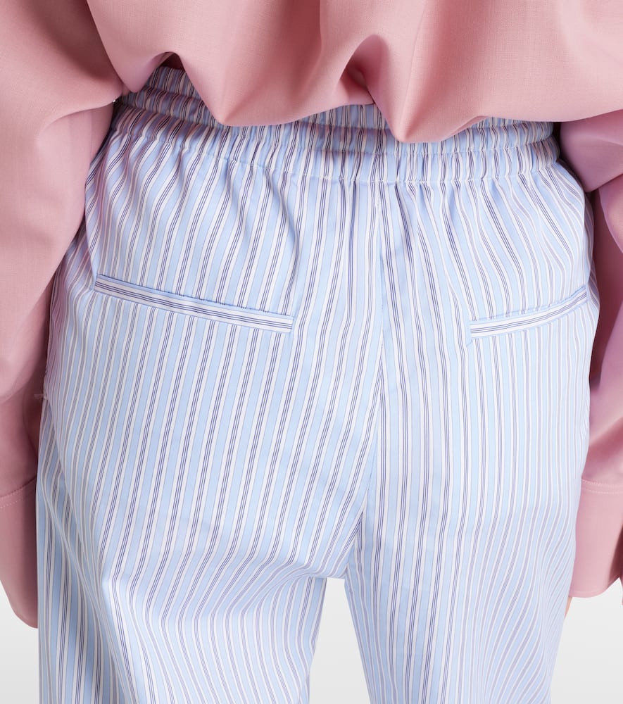 Striped cotton tapered pants