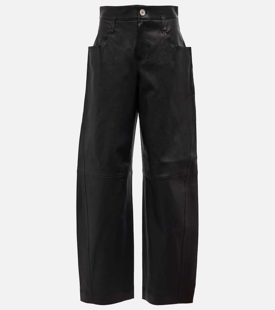 Cassidy high-rise wide-leg suede pants