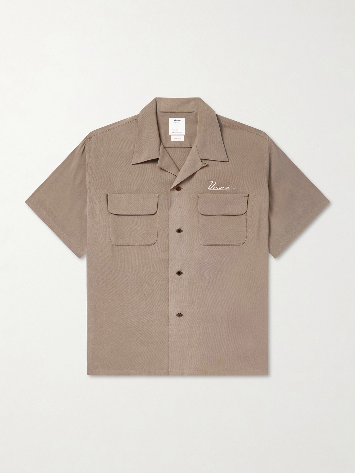 Judo Convertible-Collar Logo-Embroidered Woven Shirt - Men - Brown