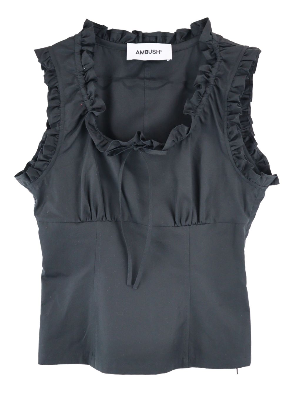 AMBUSH ruffle-detail sleeveless top - Black