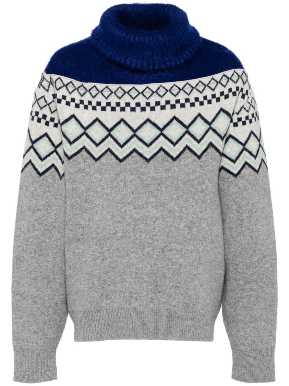 Contrasting-panel jumper - Grey