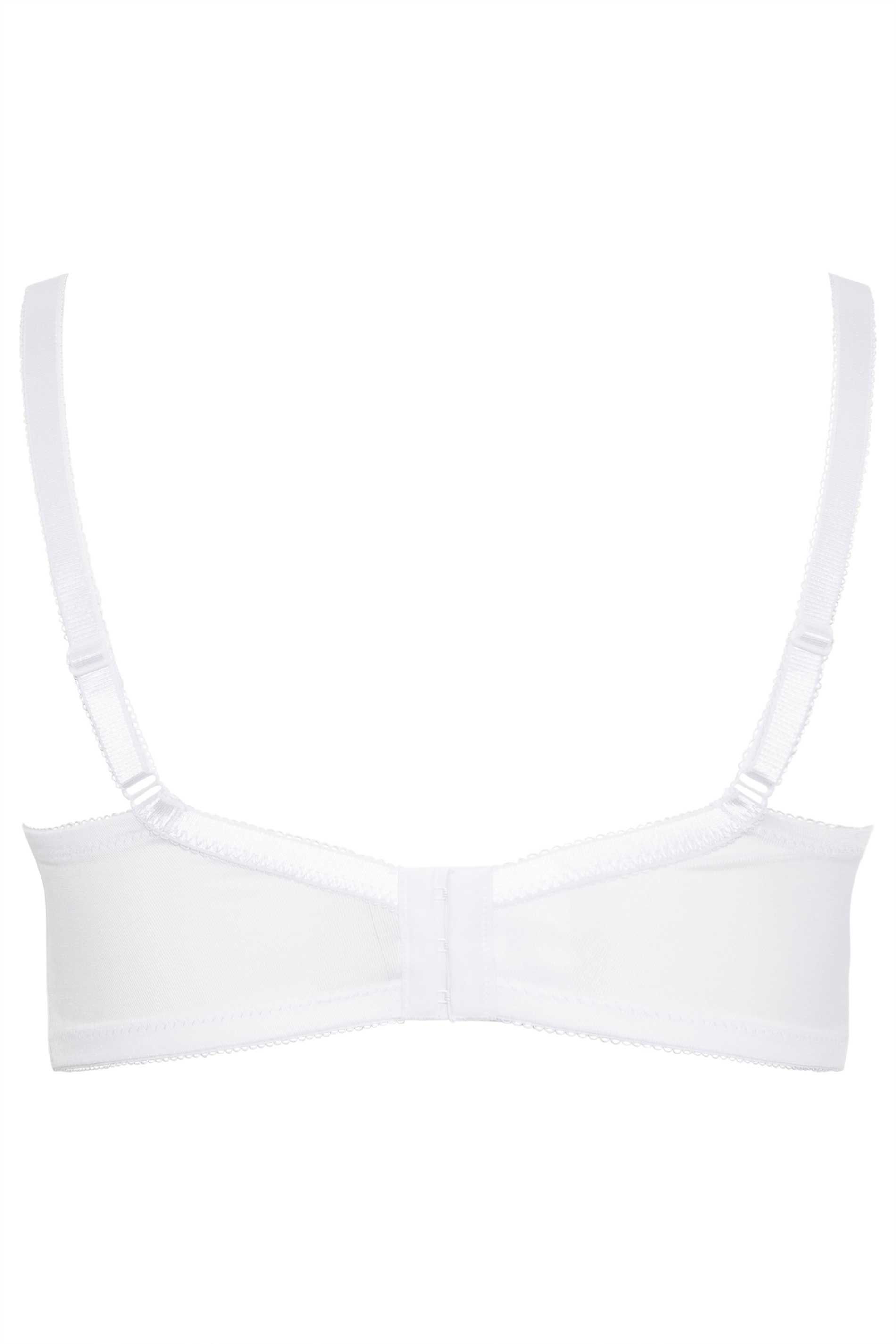 Yours Women's Non-Wired Cotton Bra With Lace Trim in White