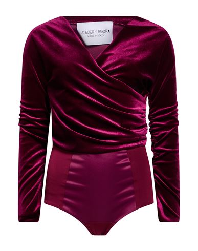 Woman Bodysuit Plum Size 6 Polyester, Viscose