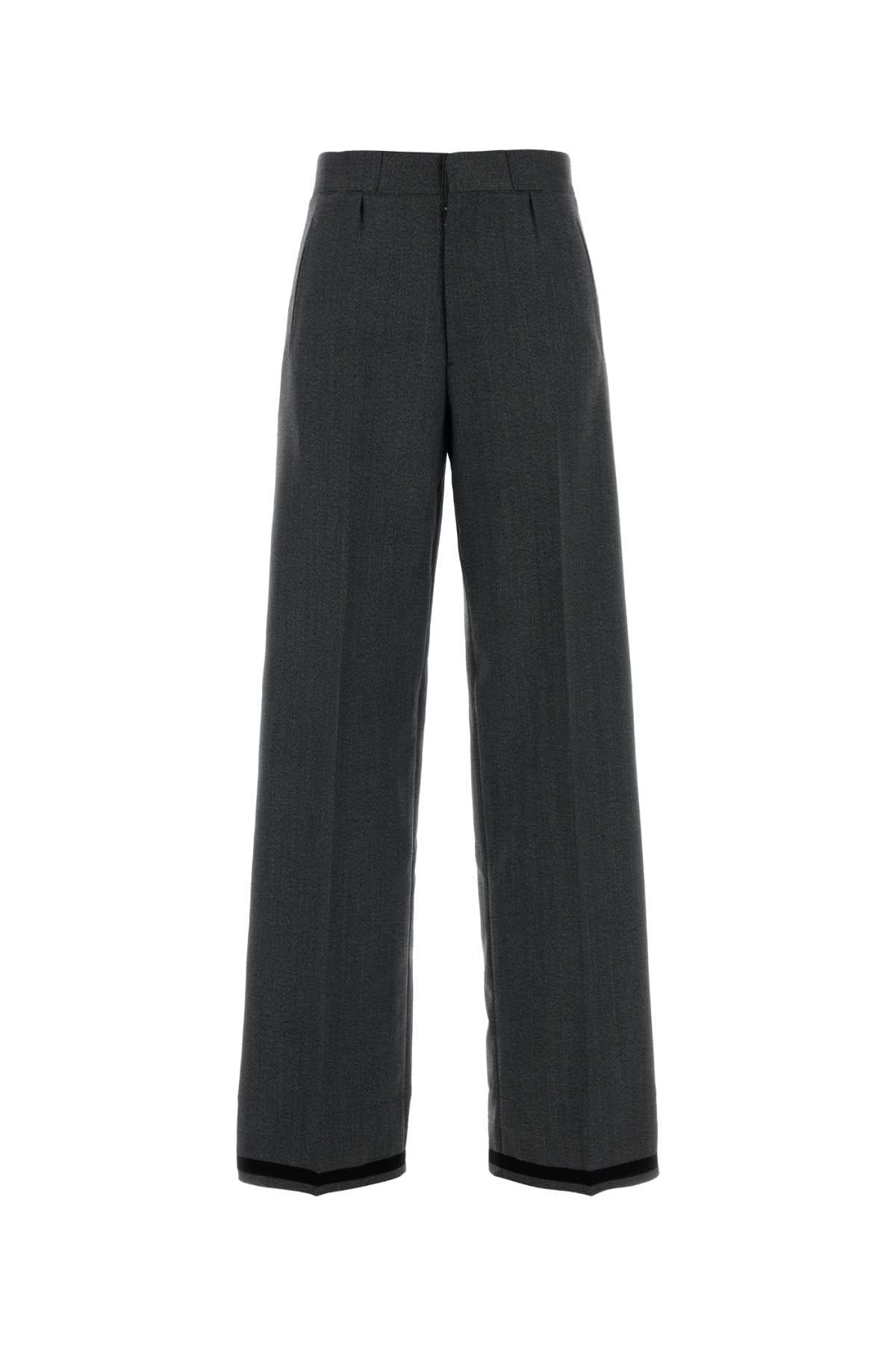 Wool-Polyester Trousers — Gray