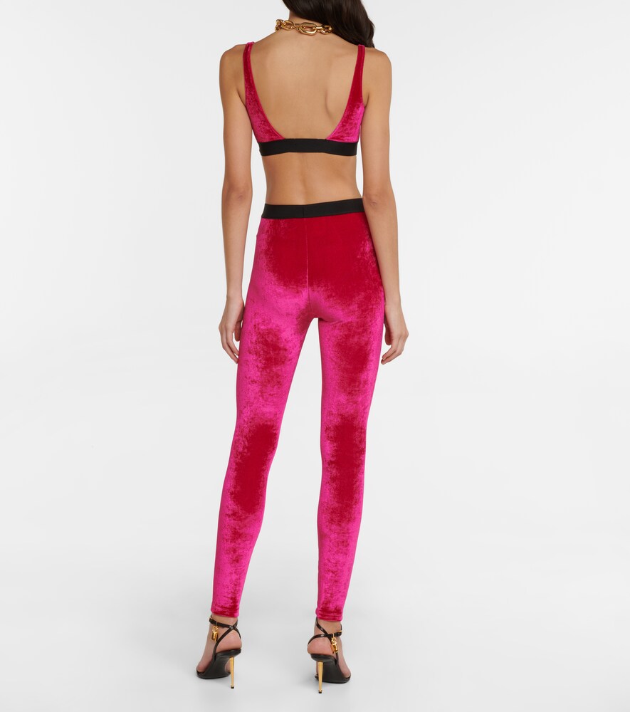 Logo velvet leggings