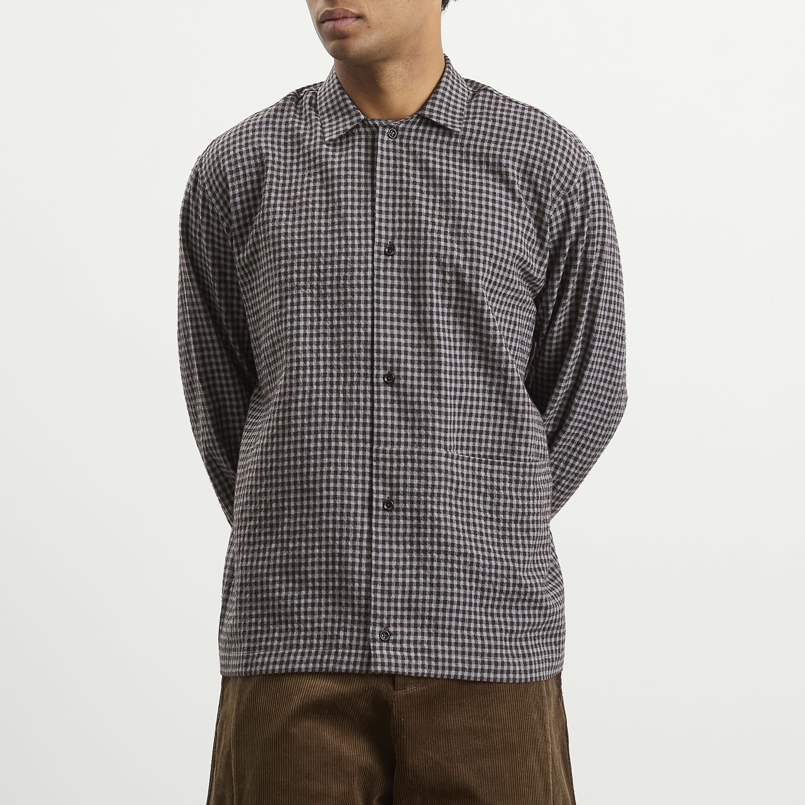 Men's Siesta Boxy Shirt Mint Gingham Check