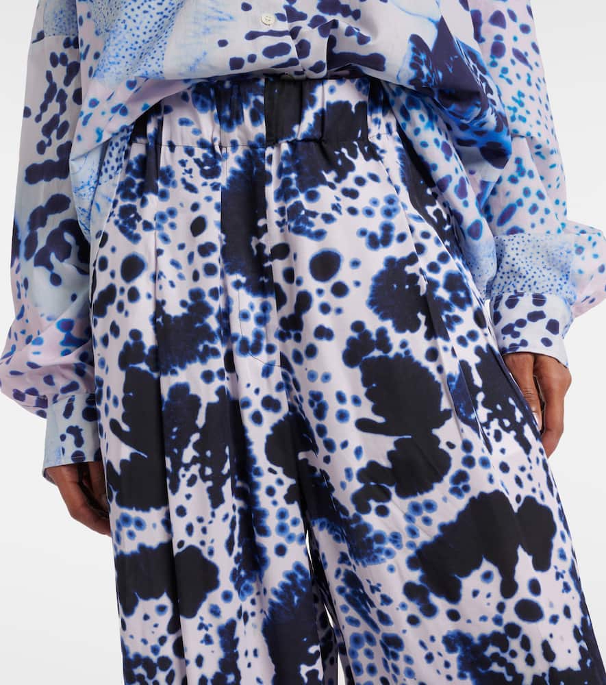 Printed high-rise wide-leg pants