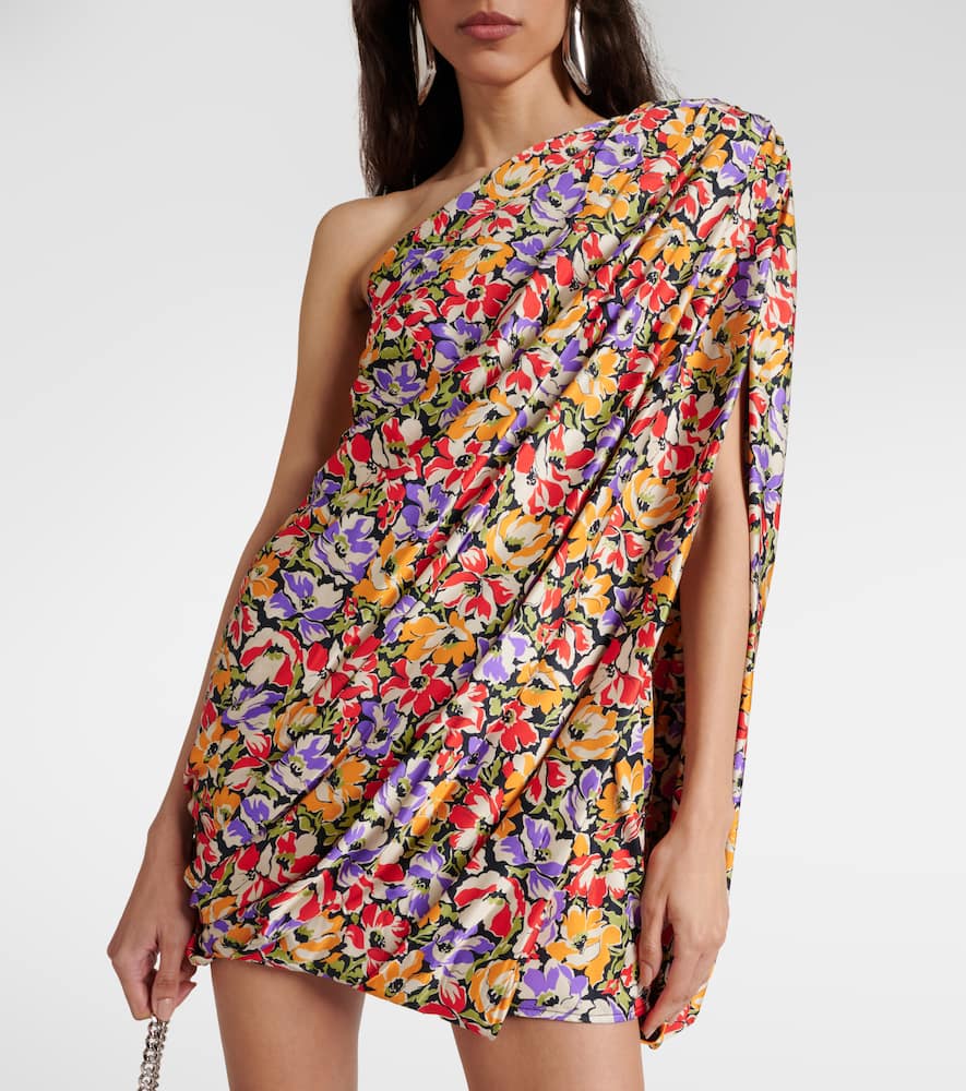 Floral one-shoulder minidress