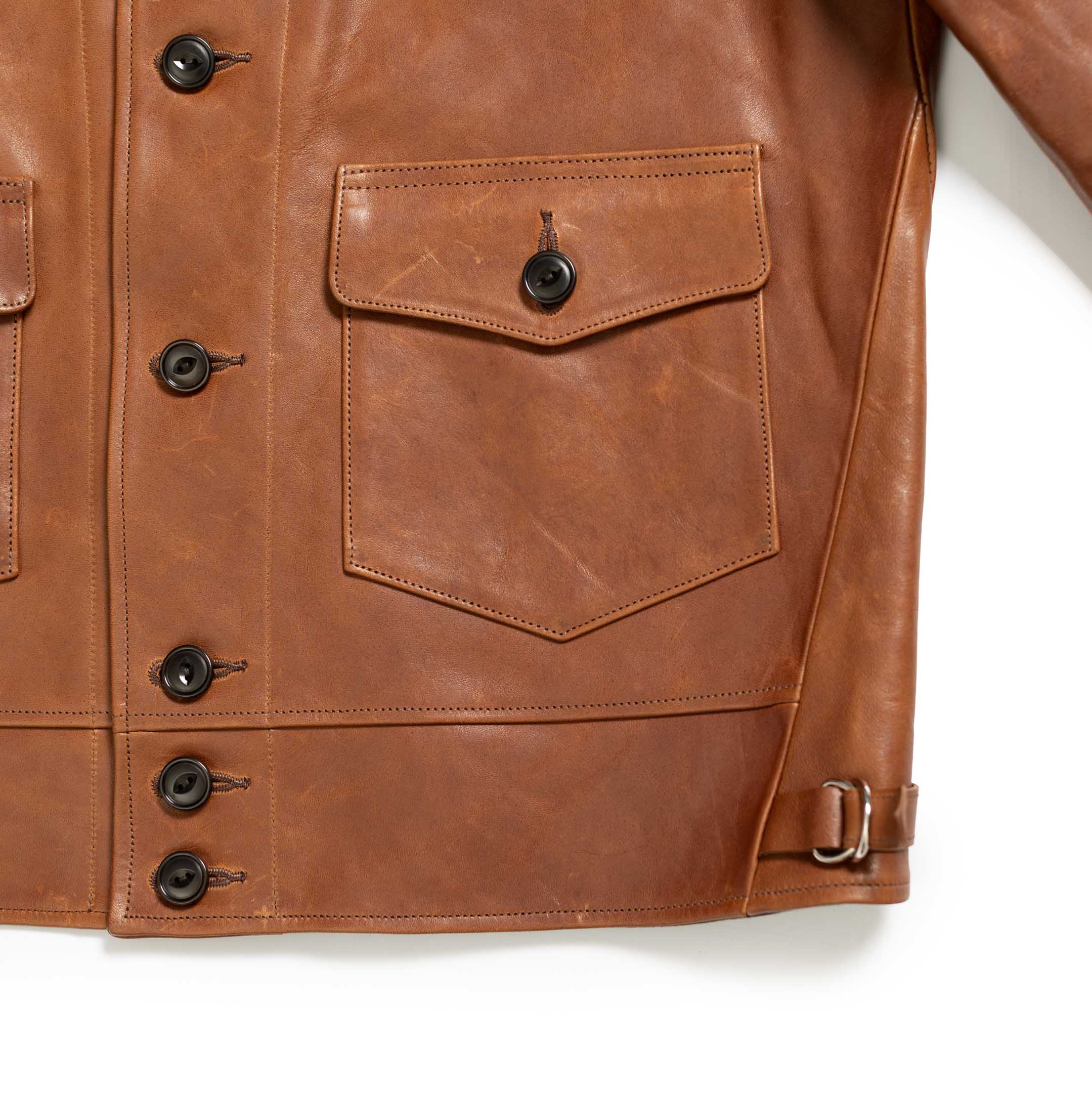 S 'Joseph' Horsehide Leather Jacket Brown