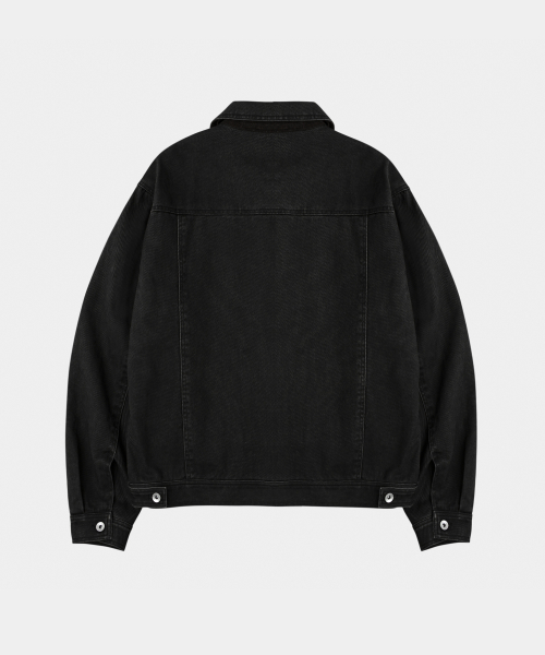 Easy Garment Trucker Jacket Black