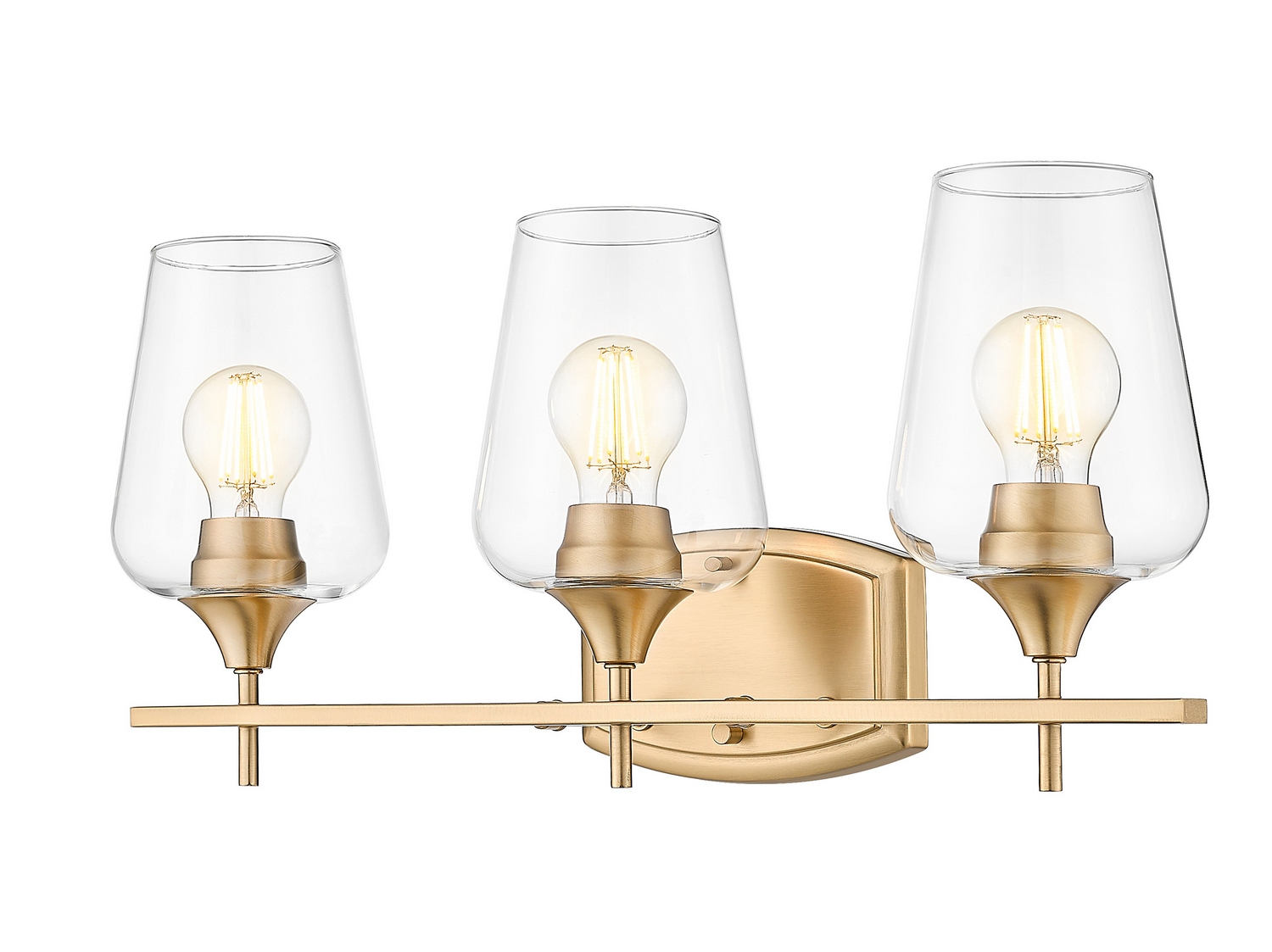 Joliet 3-Light Bathroom Vanity Light in Burnished Bra