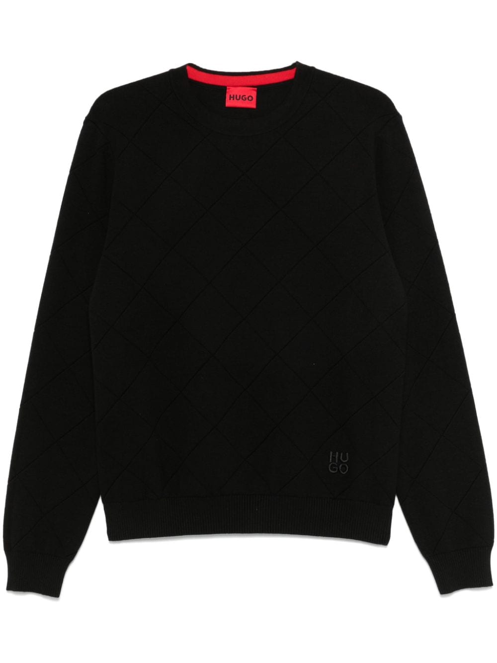 Logo-embroidered sweater - Black