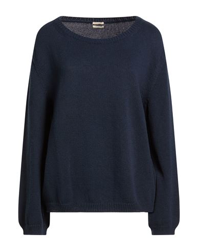 Woman Sweater Navy Size M Cotton, Silk