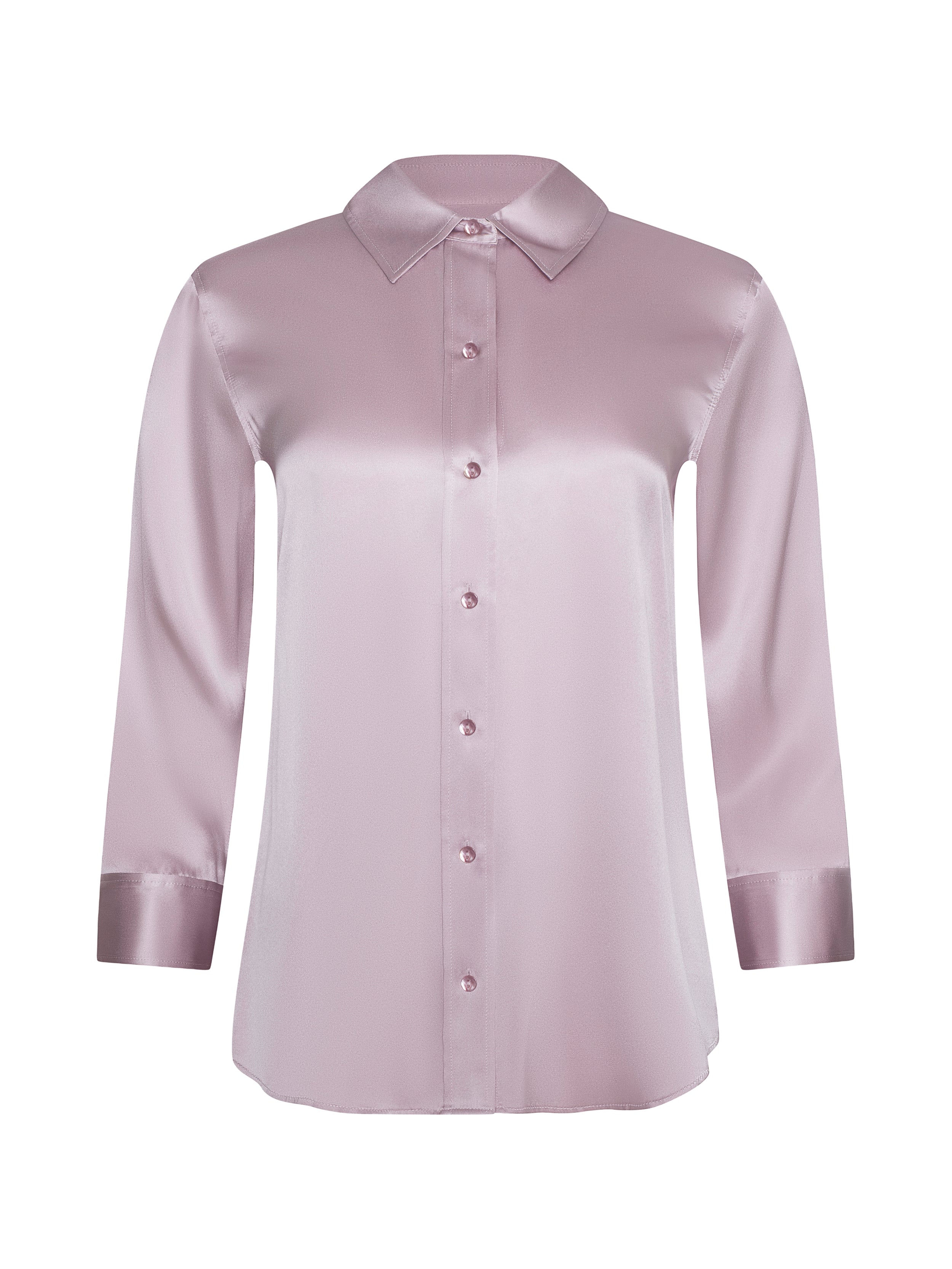 Dani Silk Blouse Top In Icy Lilac