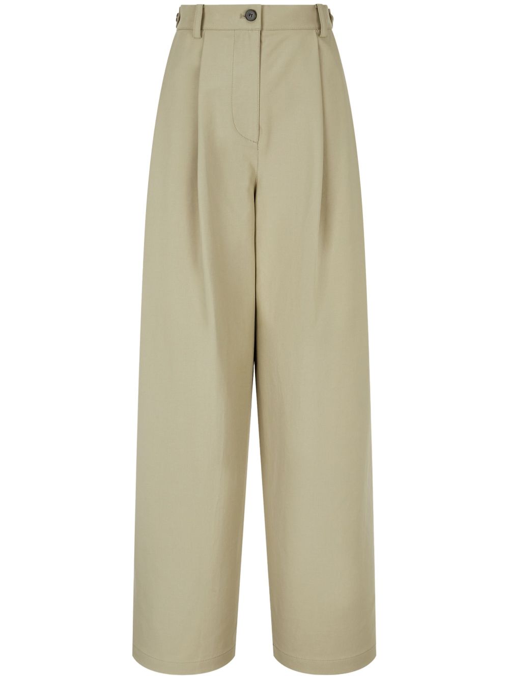 Rear-pocket two-tuck trousers - Black