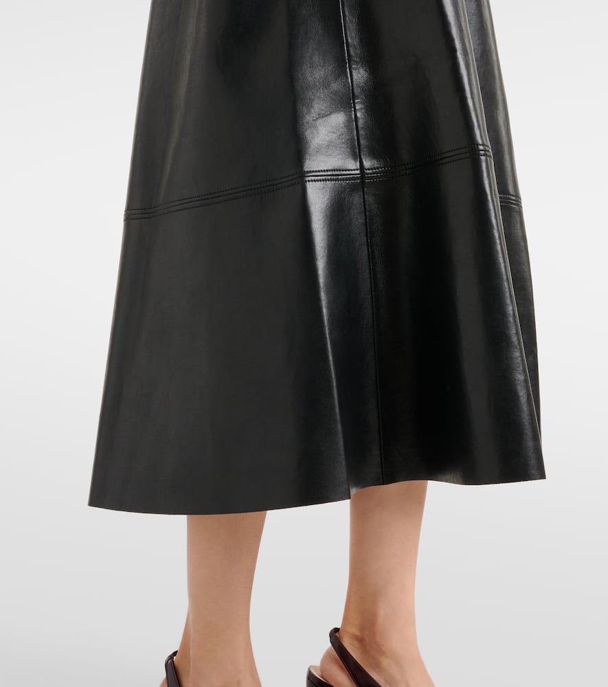 Cassia faux leather midi skirt