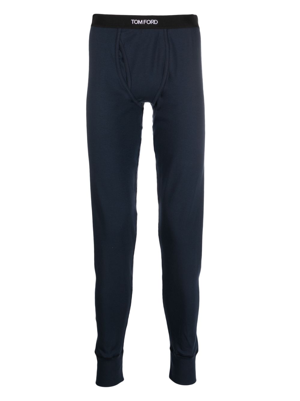 Logo-waistband cotton legging - Blue