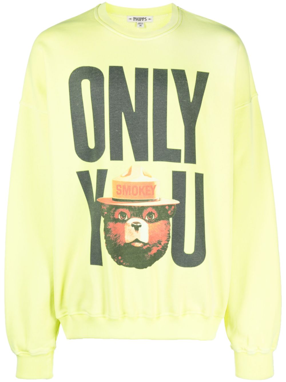 Graphic-print organic cotton jumper - Yellow