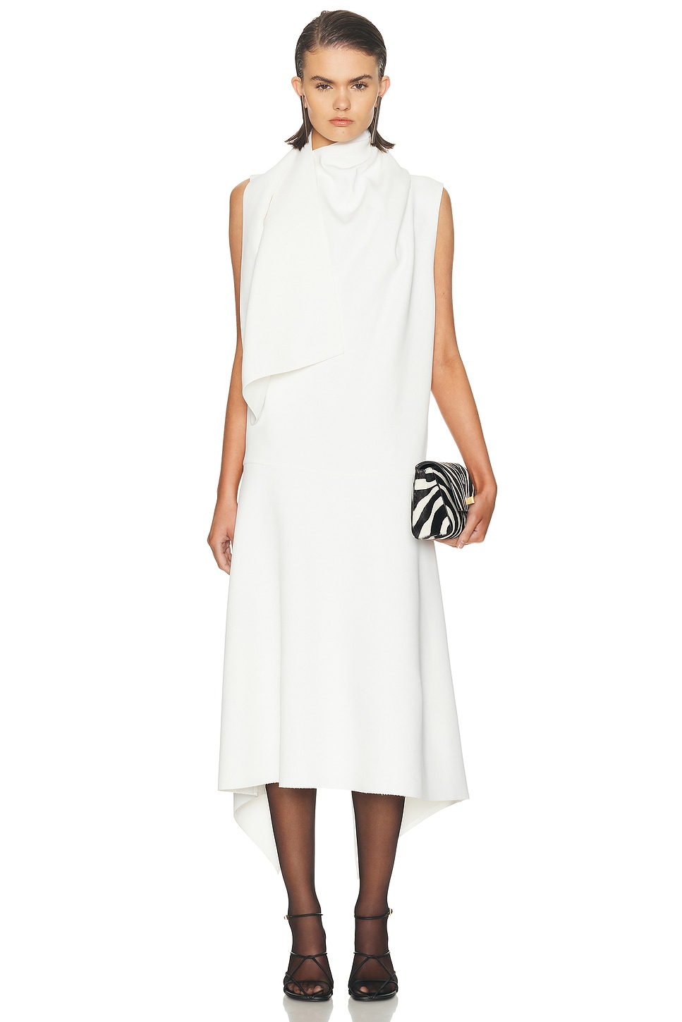 KHAITE Loell Dress in Chalk - White. 0 also in