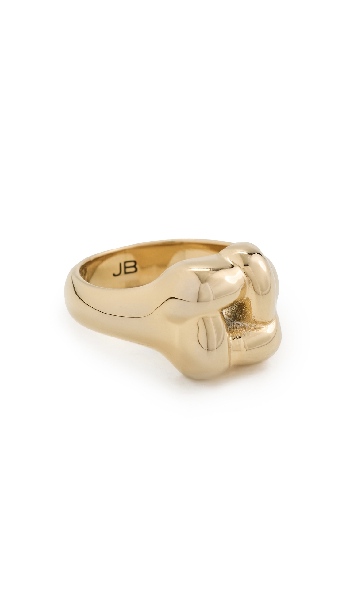 Woven Square Signet Ring High Polish Gold