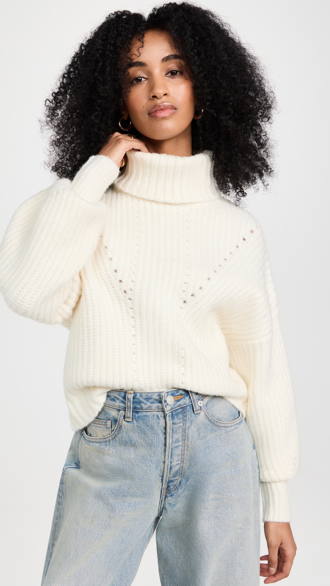 Rogan Cropped Knit Pullover Egret