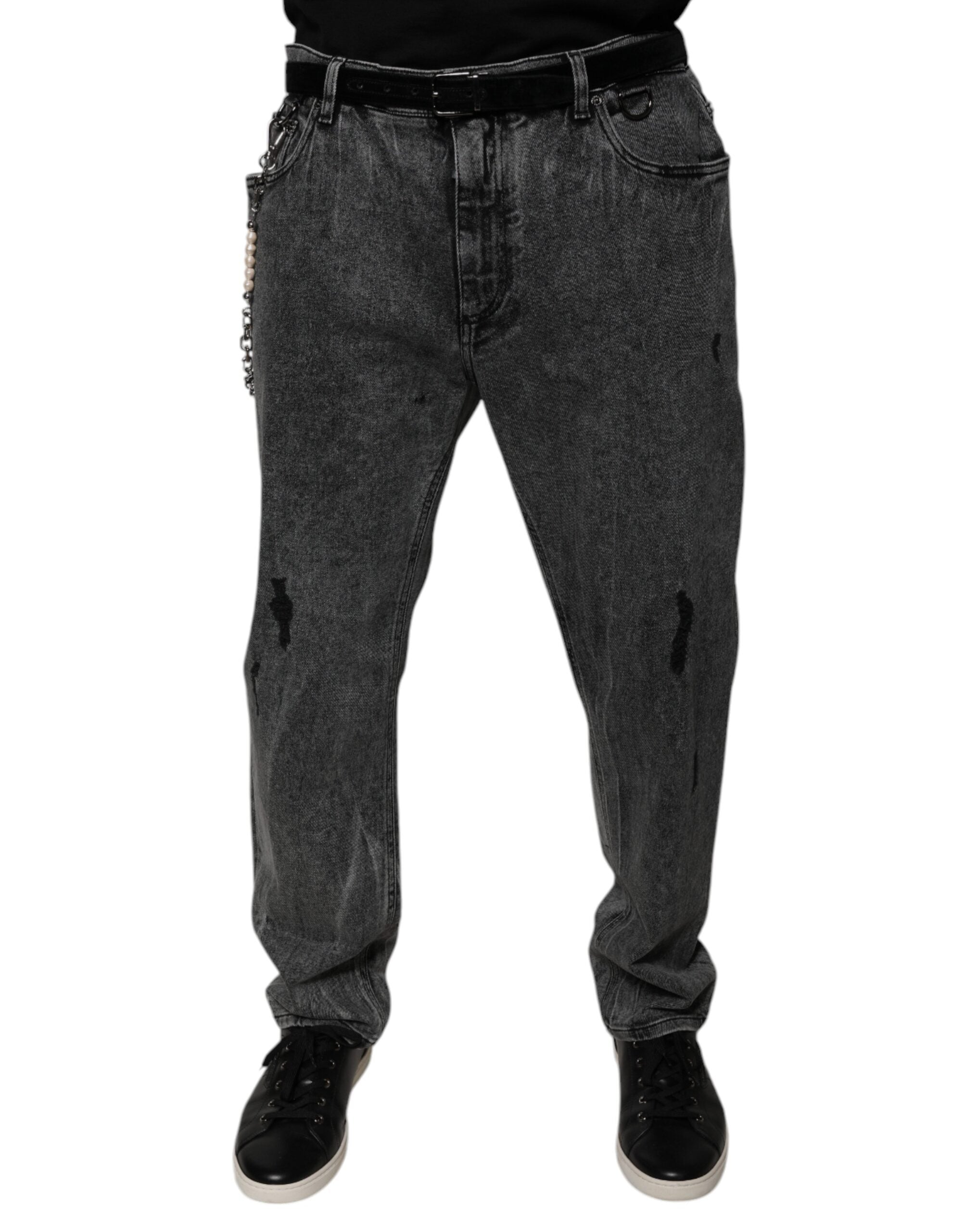 Skinny Fit Cotton Denim Jeans — Gray