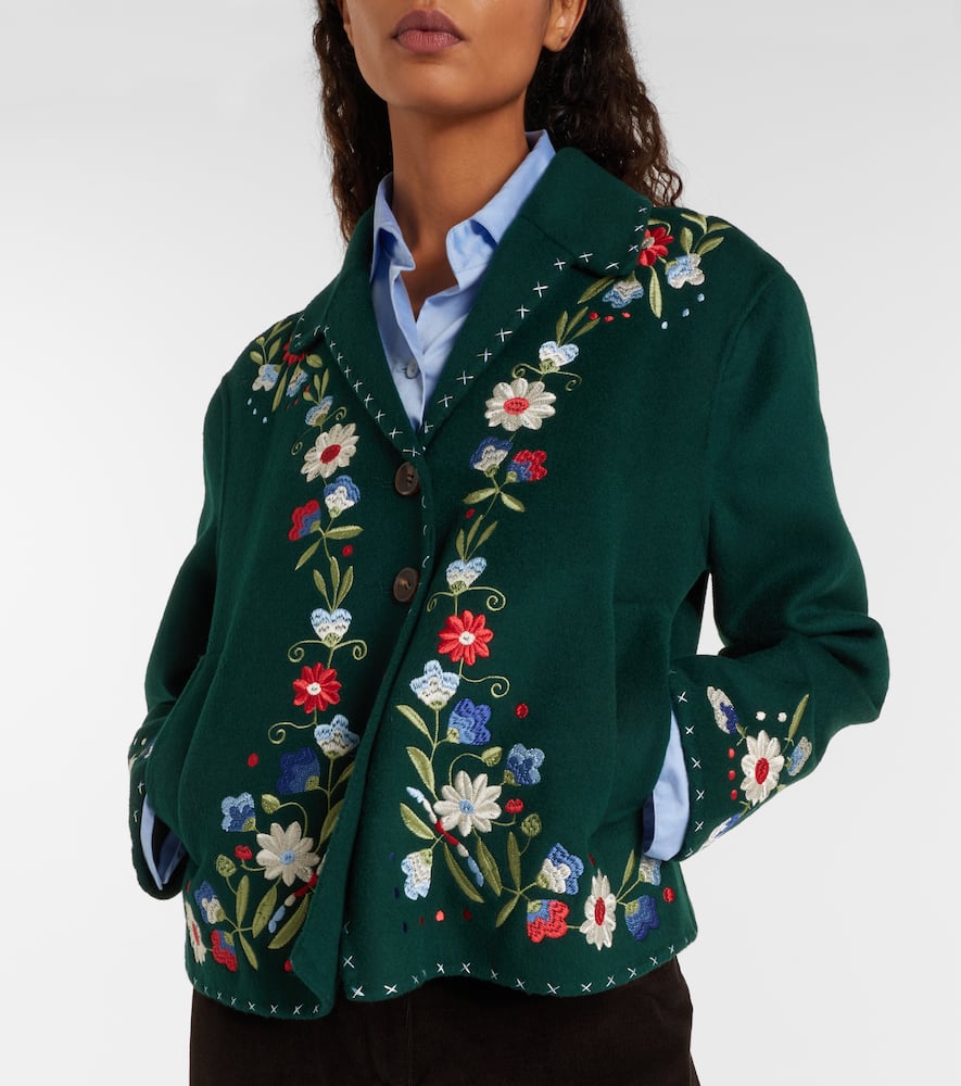 Jude embroidered wool-blend jacket