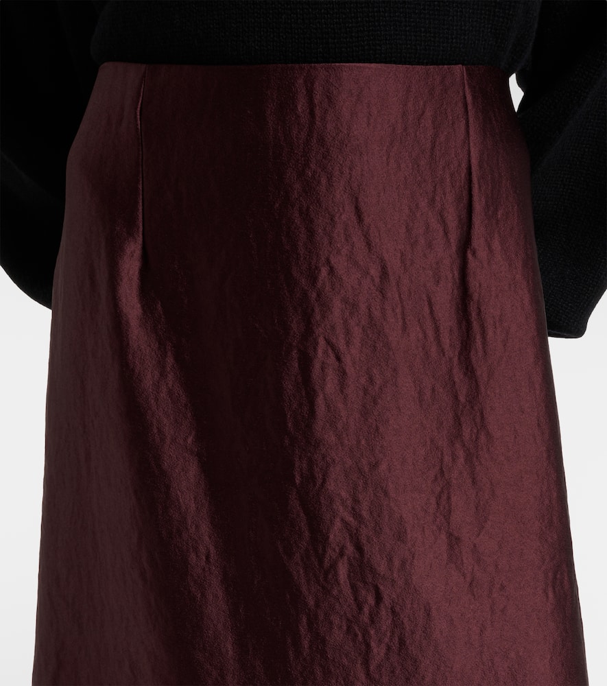 Satin midi skirt