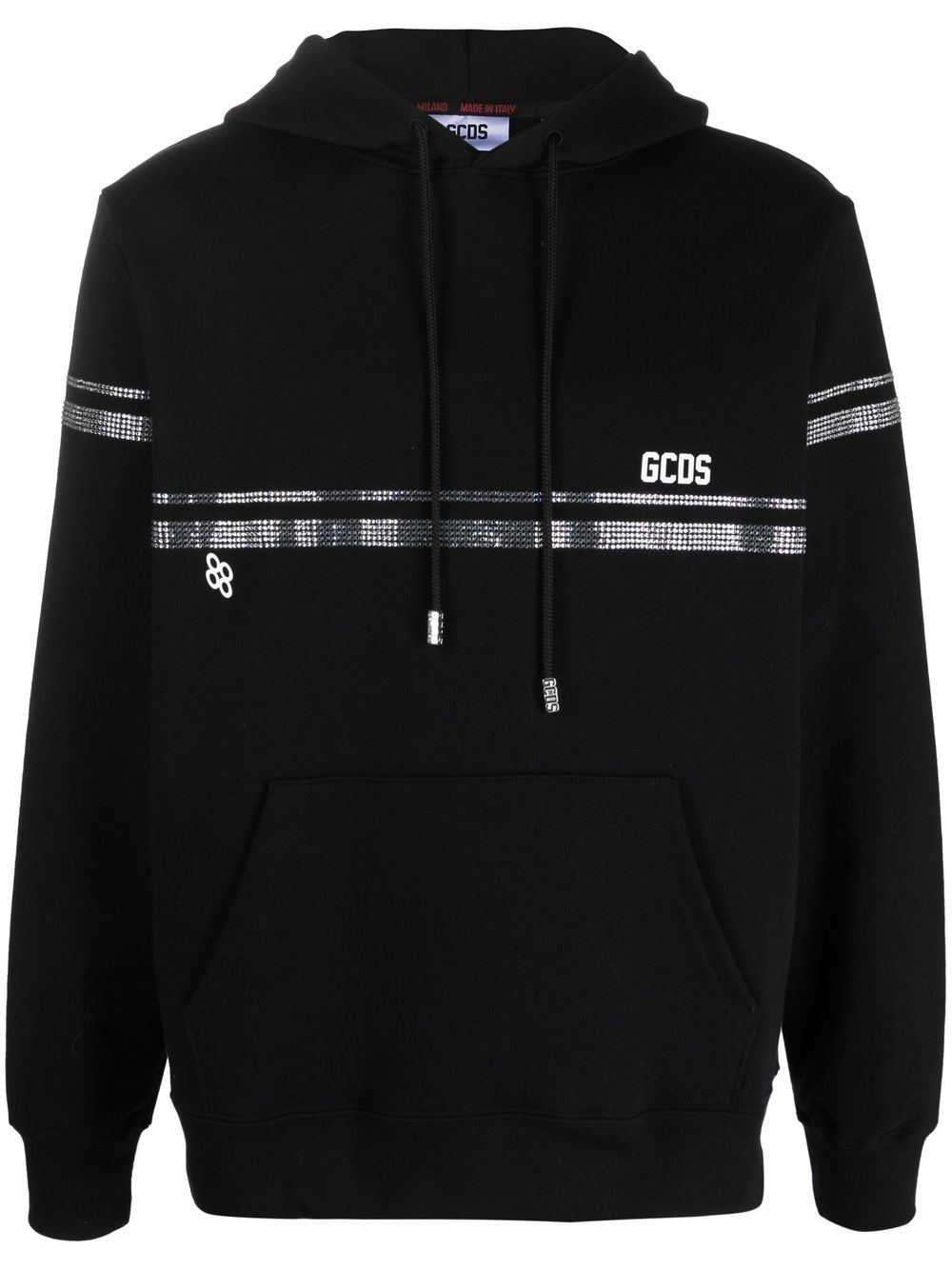 Crystal-embellished hoodie - Black
