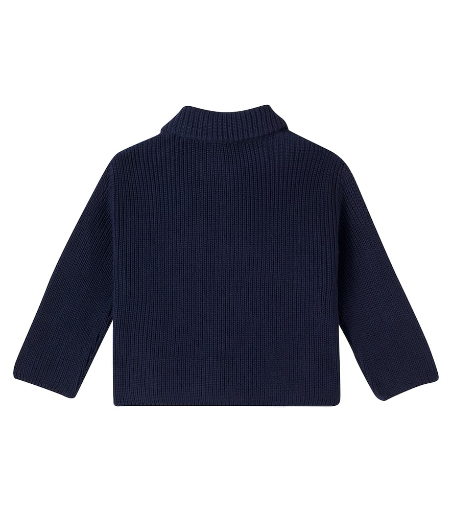 Panda cotton half-zip sweater