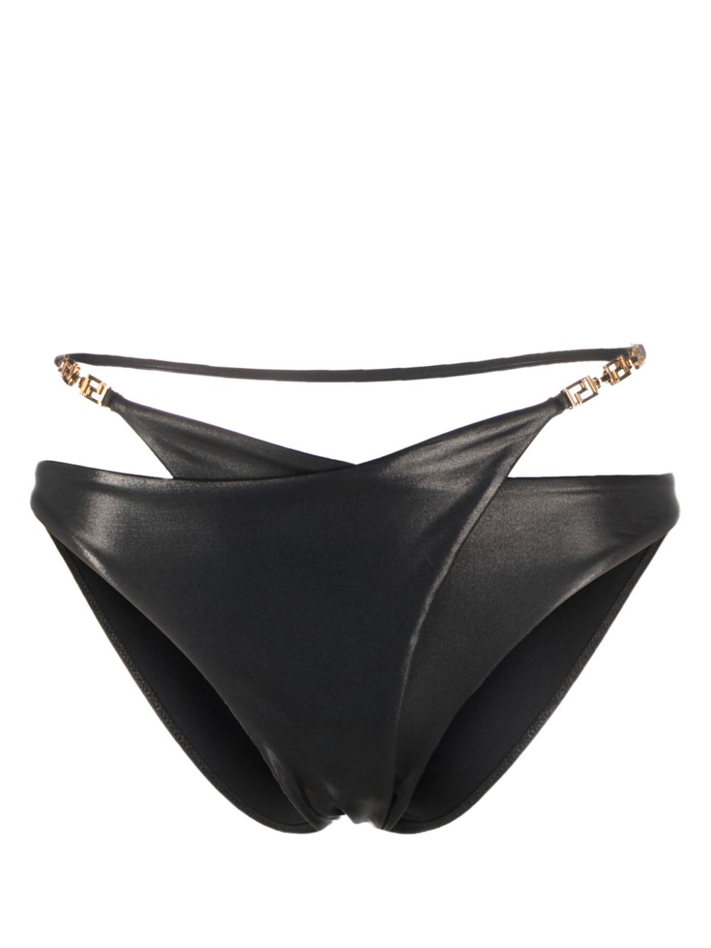 Greca-detailed layered bikini bottom - Black
