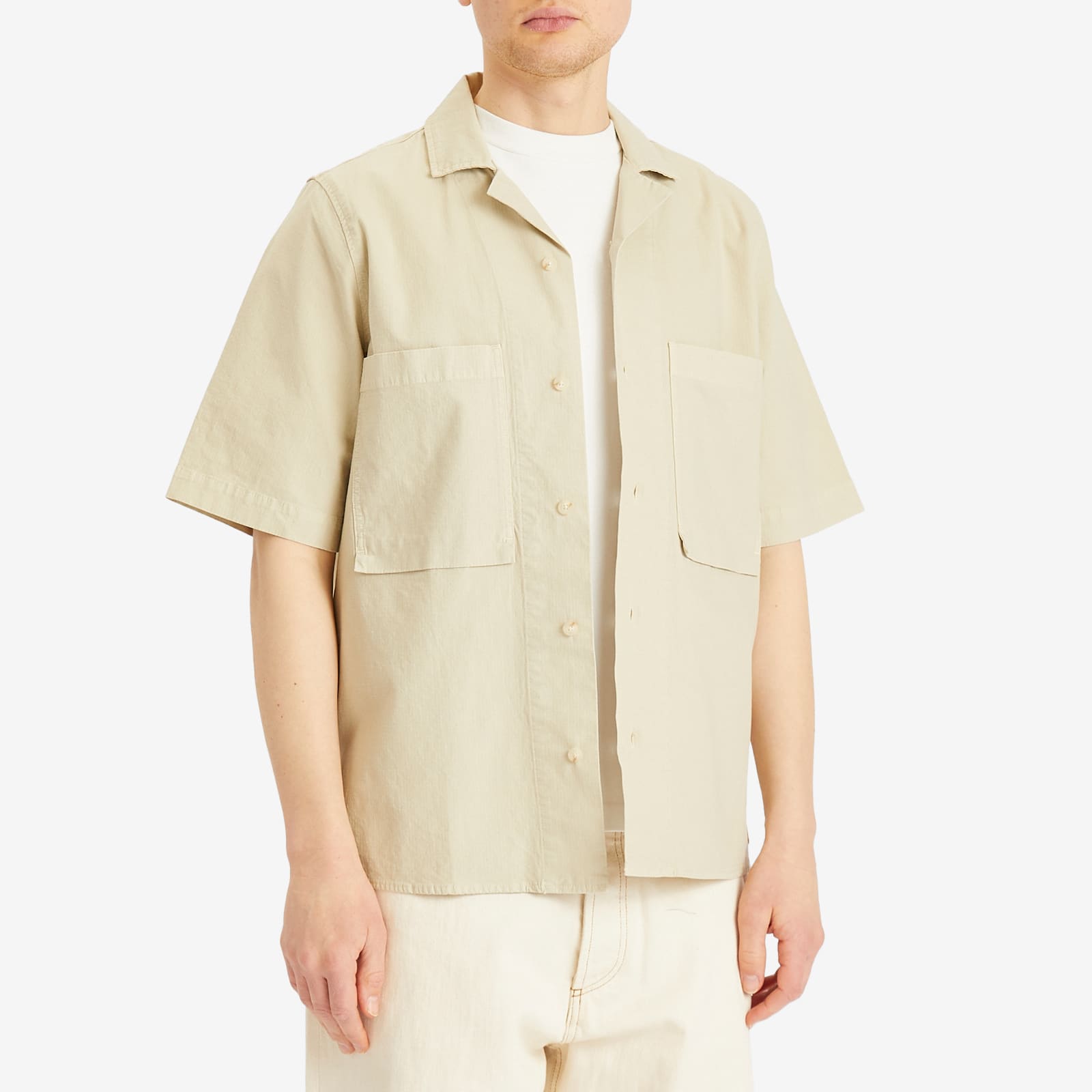 Armor-Lux Men's 2 Pocket Vacation Shirt in Oyster