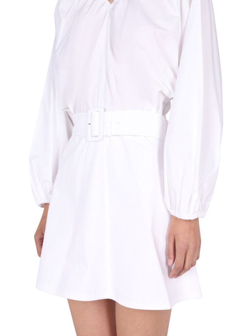 Oversize-collar cotton dress