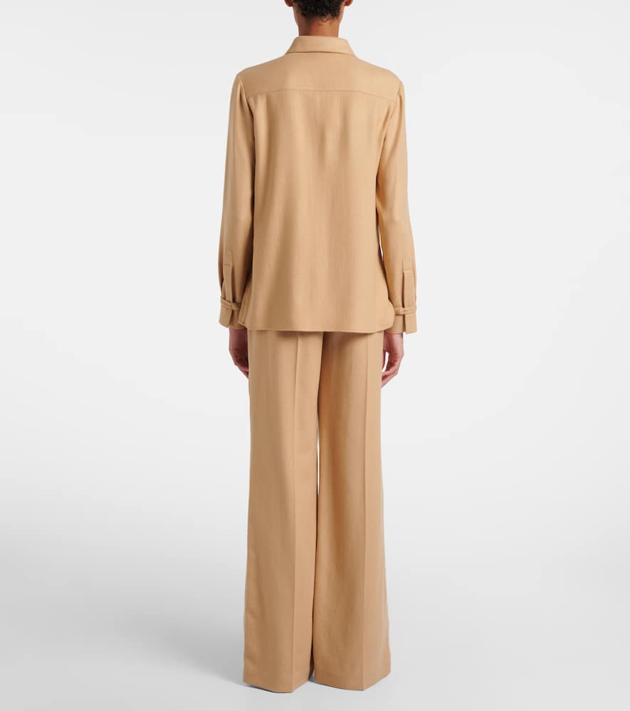Rhein high-rise wool flared pants