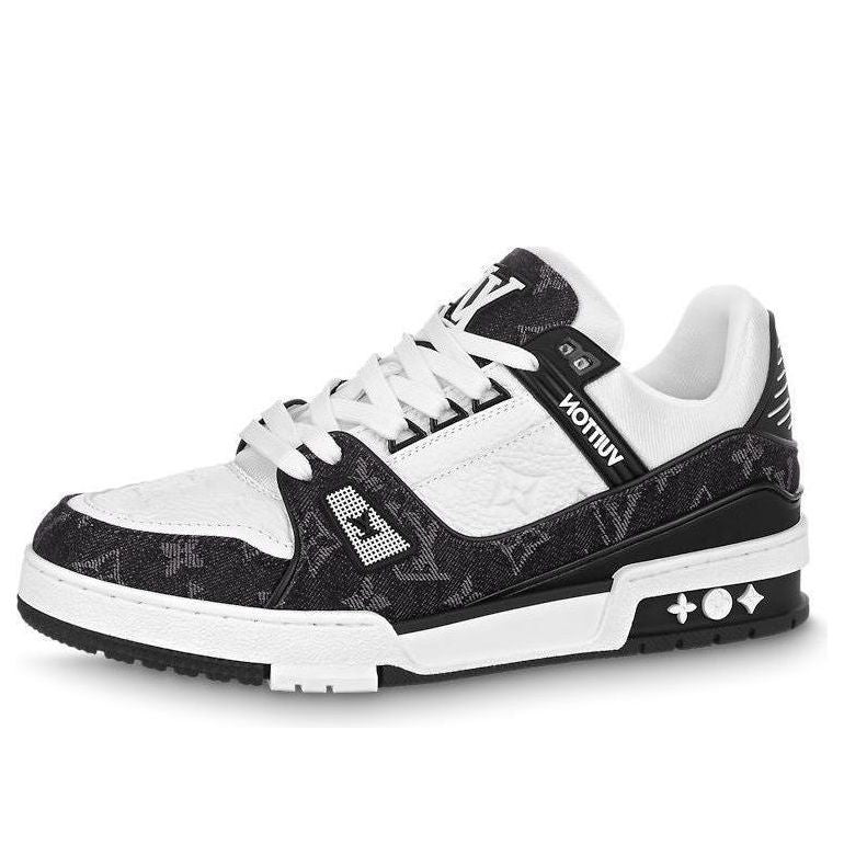 (WMNS) LV Trainer Sneaker 'Black Mesh Monogram with White '