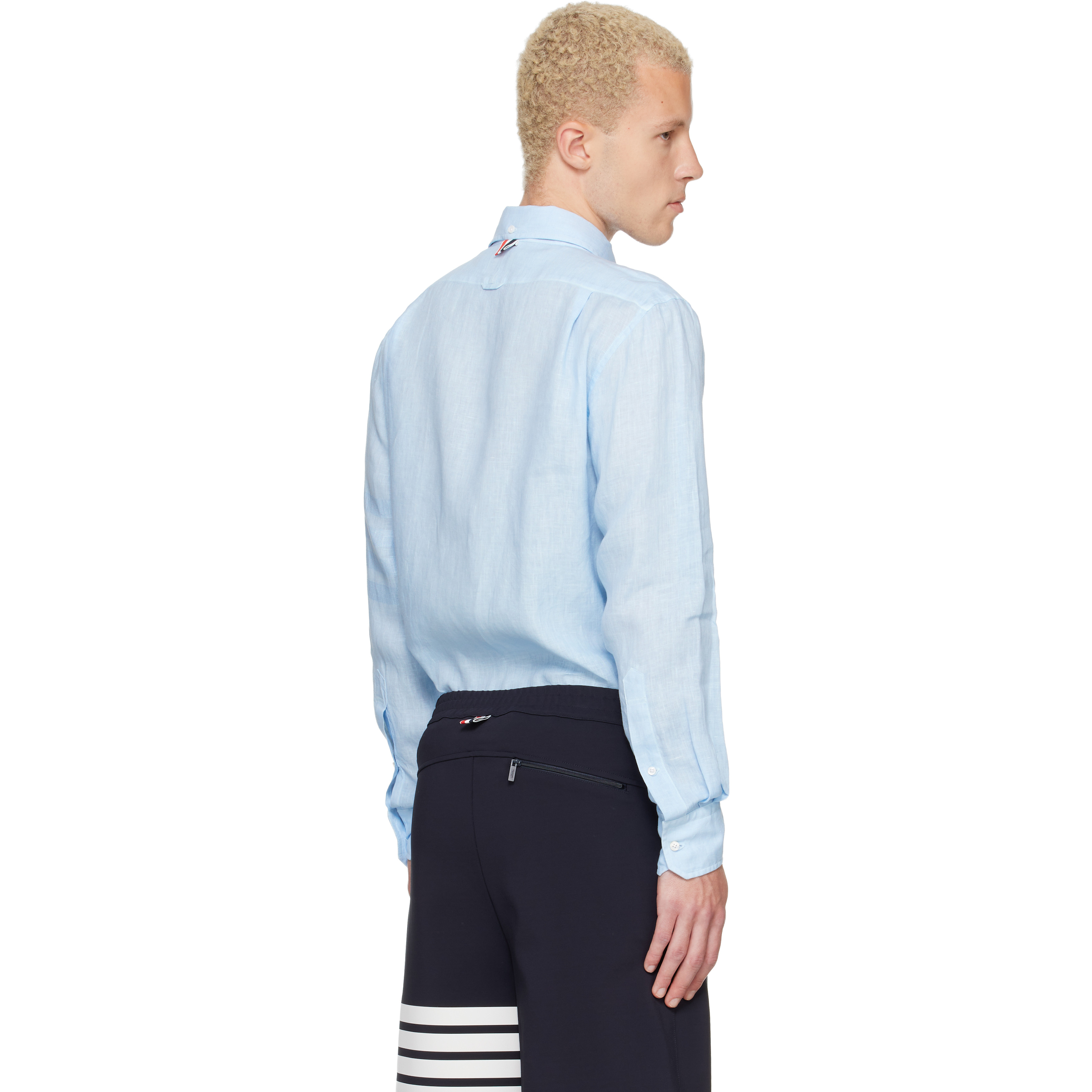 Blue Linen 4-Bar Shirt