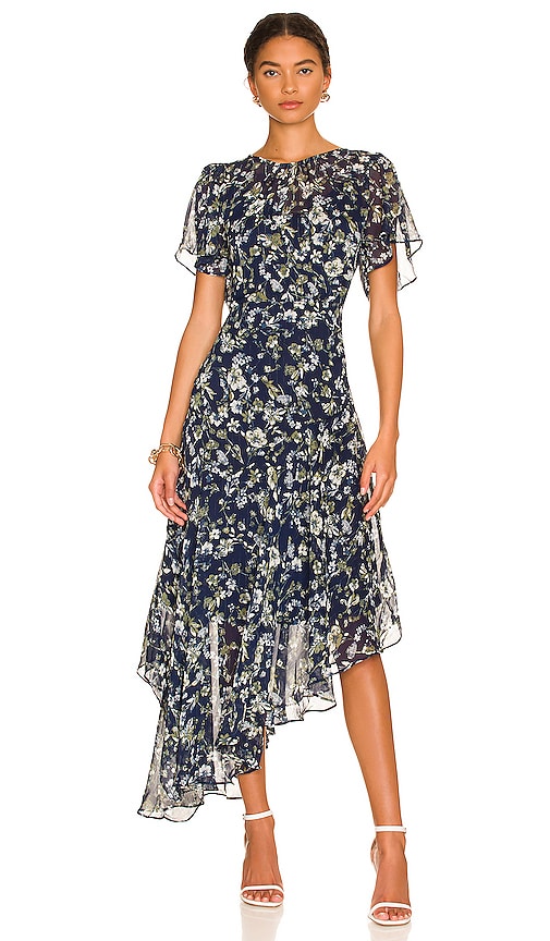 ASTR the Label Flutter Sleeve Maxi Dress in Navy. XL. Also in