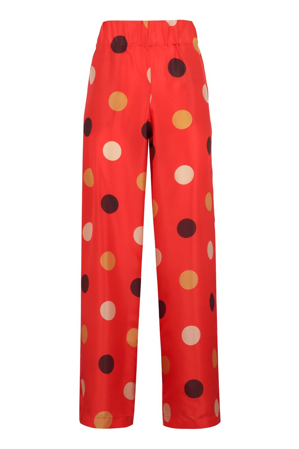 Printed Silk Pants with Elastic Waistband