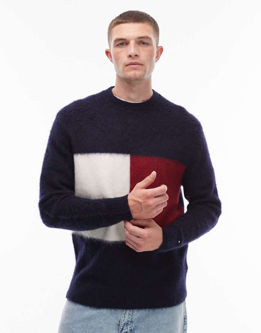 Alpaca big flag jumper in navy