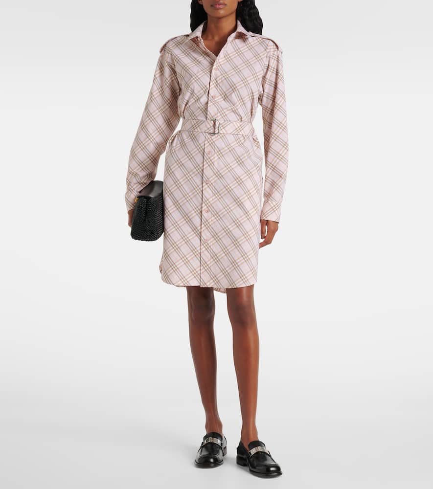 Check cotton shirt dress