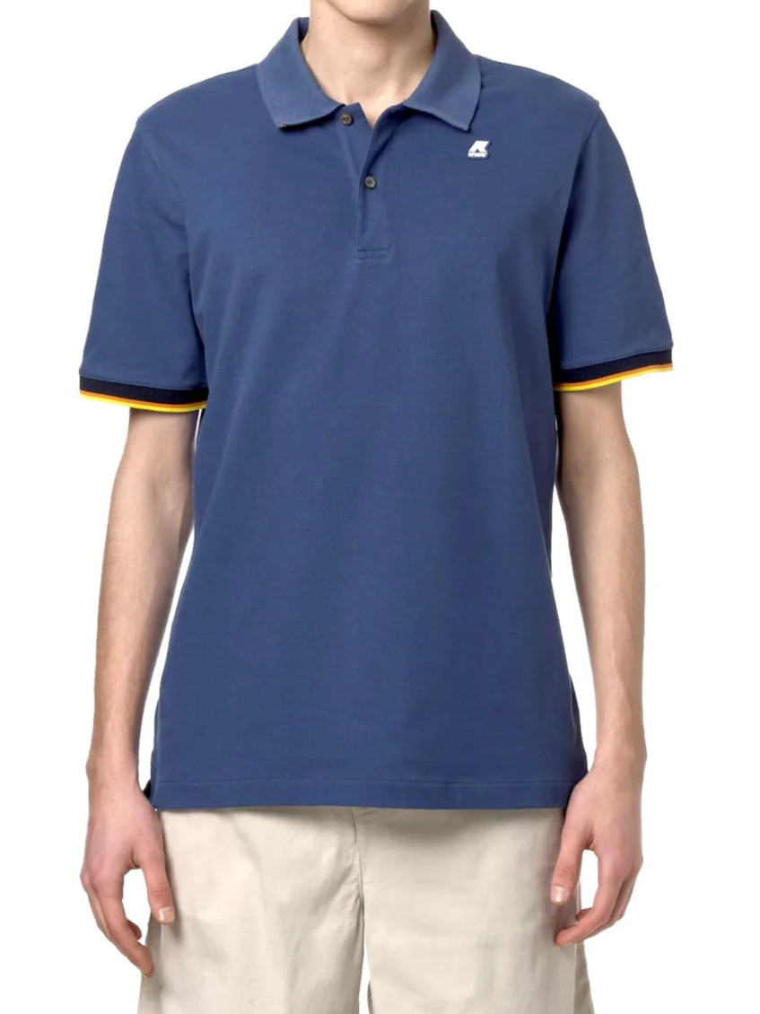 Blue Shirt Collar Polo