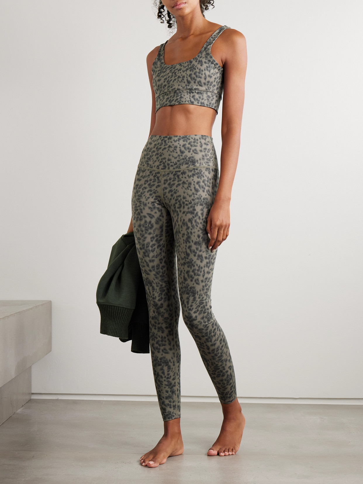 Cori Cheetah-print Freesoft Sports Bra - Brown