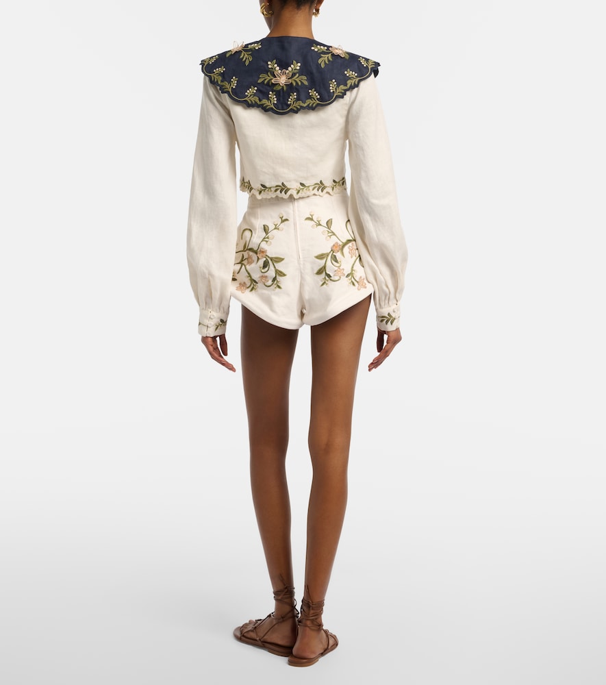 Gatti embroidered linen shorts
