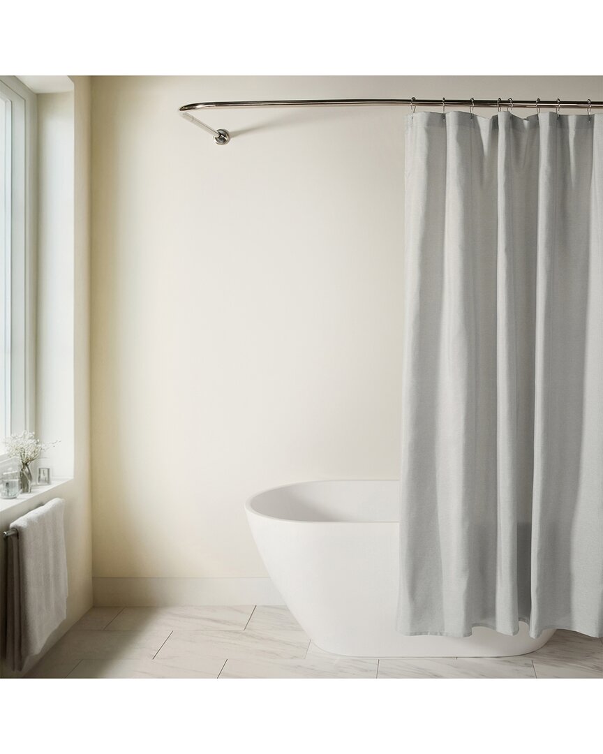 Linen-Look Textured Woven Shower Curtain