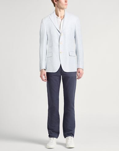 Platinum Man Blazer Light blue Size 40 Linen, Wool, Silk