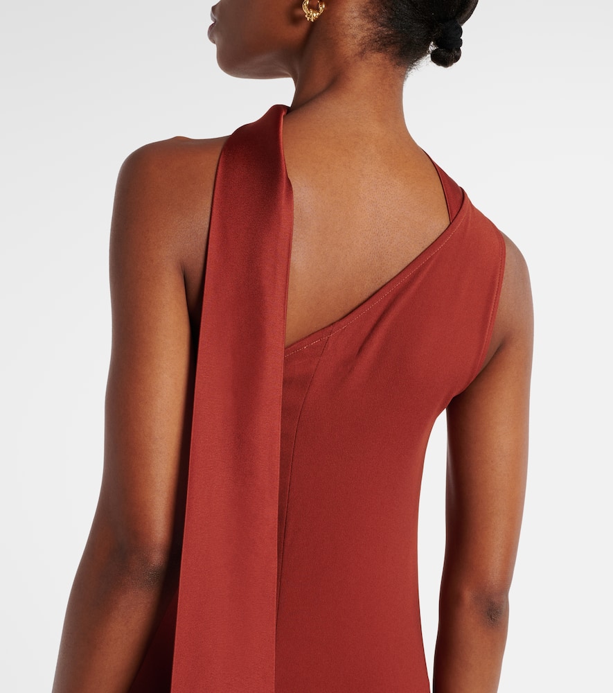 Caroline one-shoulder crêpe cady gown