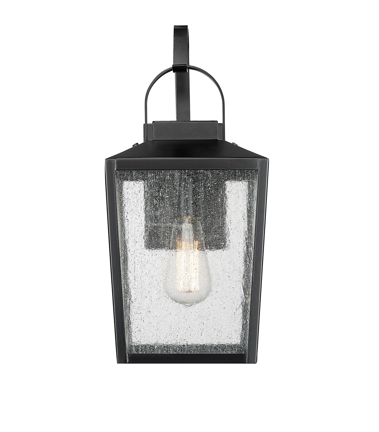 Powder Coated Black One Light Outdoor Wall Sconce from the Devens Collection