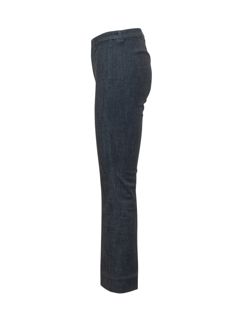 Blue Straight Mid Rise Jeans